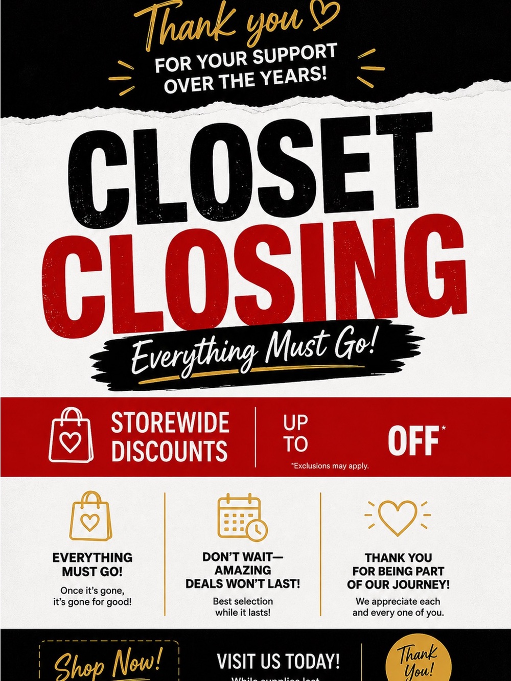 Closet Closing Sale Grab it now
